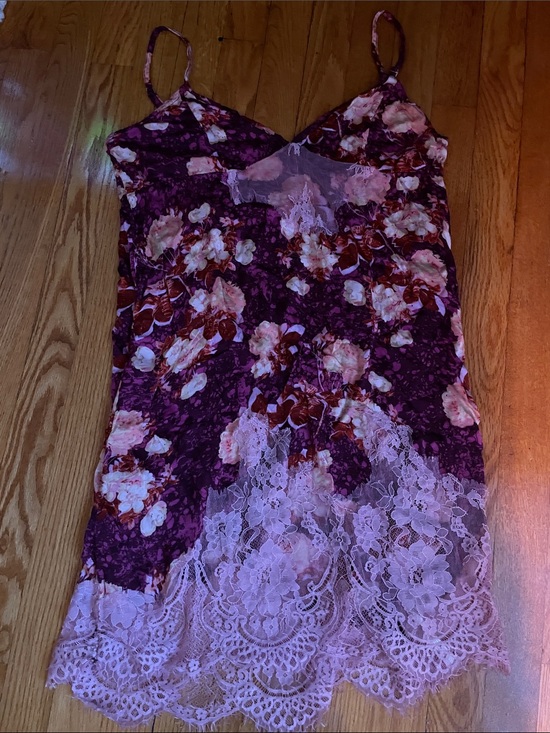 Free People Dresses & Skirts - Free People Purple Floral Lace Mini Dress